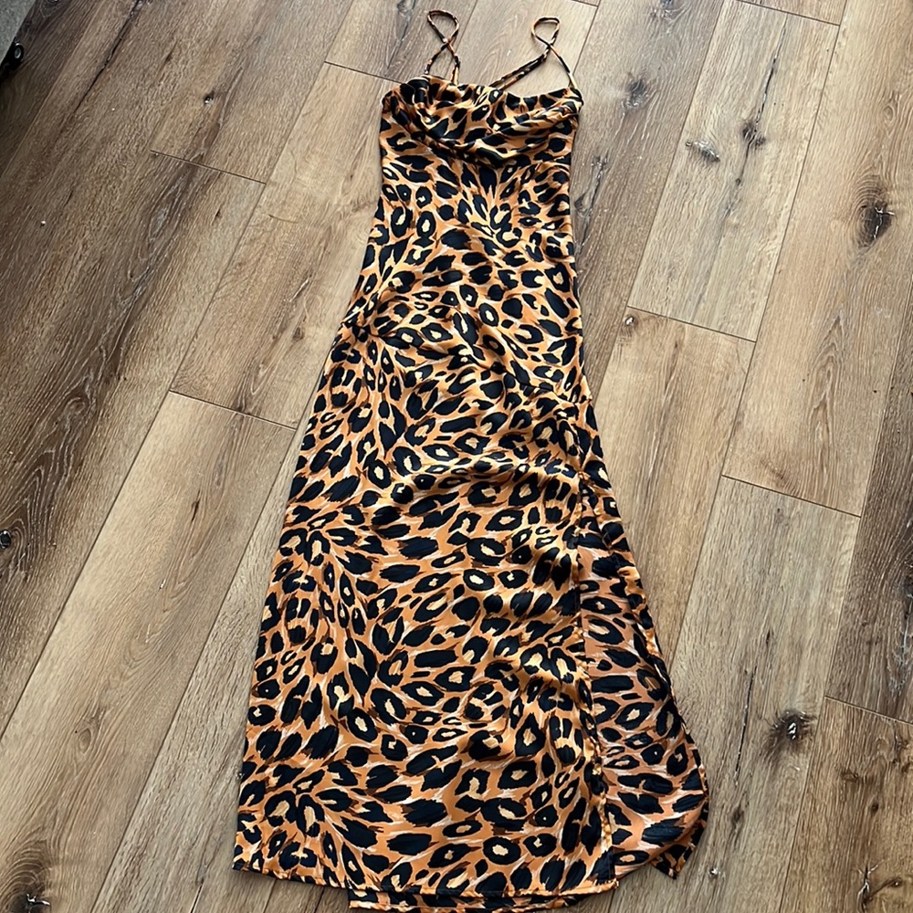 Lush leopard slip dress size S